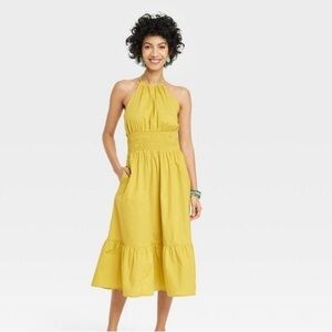 a new day Yellow Midi Dress